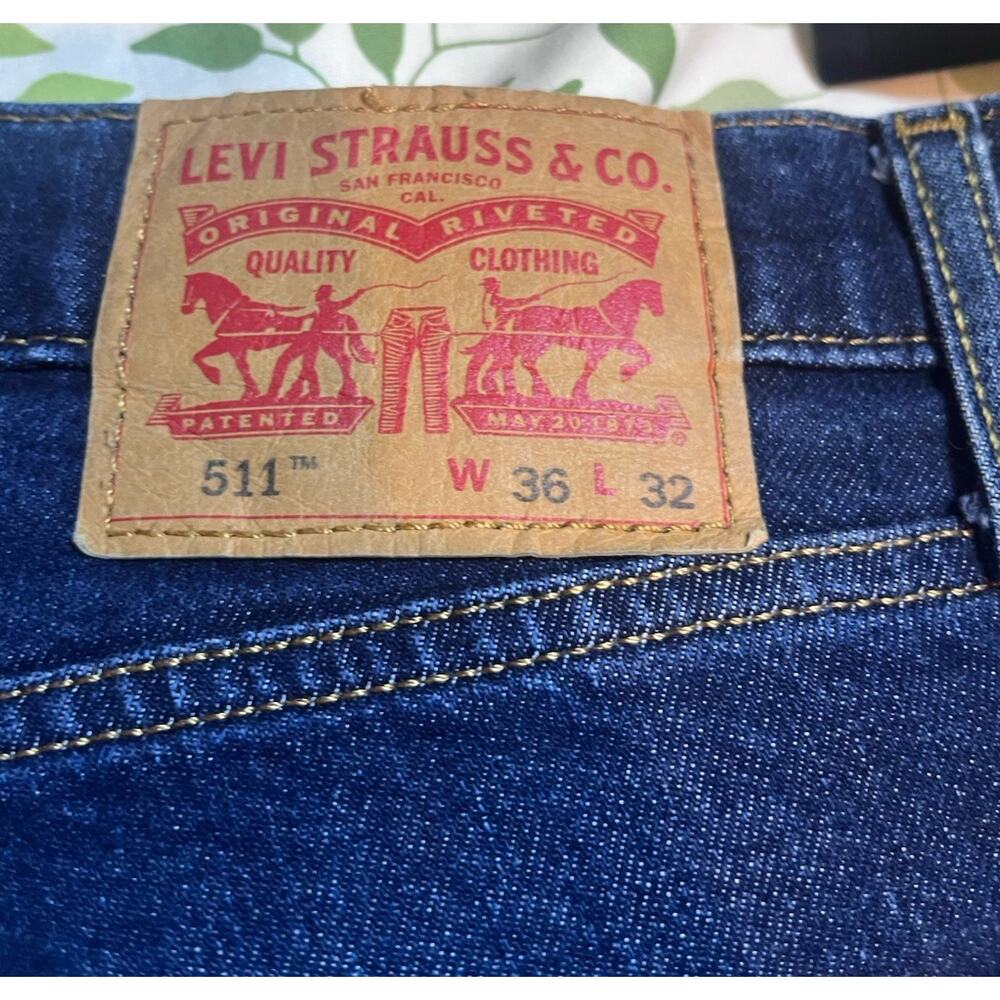 Levi's 511 Men’s Jeans 36X32 Slim Fit Dark Wash Blue Denim Stretch